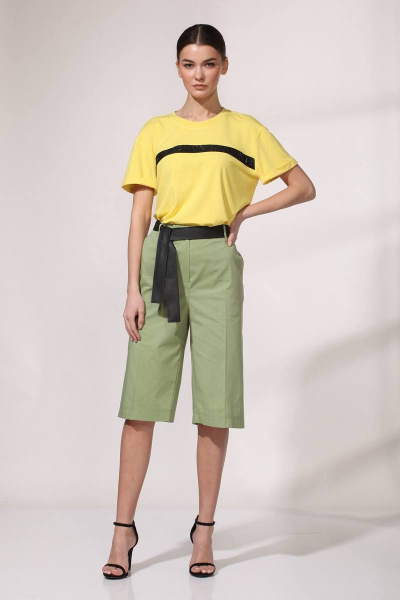 Джемпер, шорты Viola Style 20557 желтый_-_зеленый - фото 1