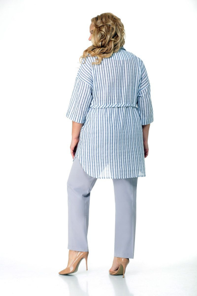Блуза, брюки Мишель стиль 944 серо-белый - фото 3