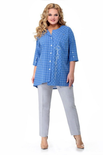 Блуза, брюки Мишель стиль 945 синий - фото 1