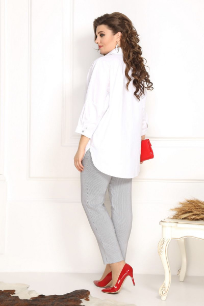 Блуза, брюки Solomeya Lux 793/449 белый+серый - фото 2