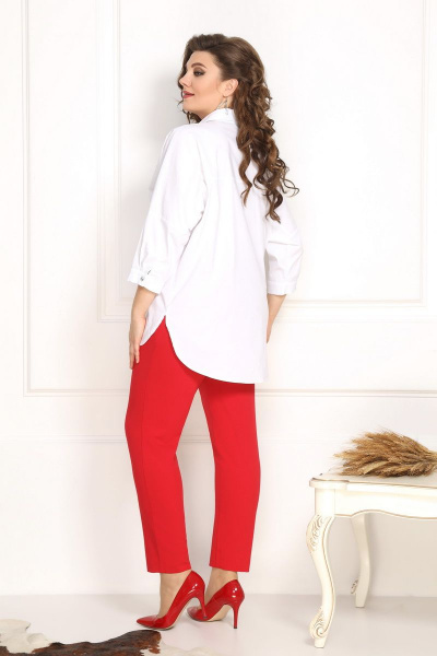 Блуза, брюки Solomeya Lux 793/449 белый+красный - фото 3