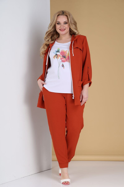 Блуза, брюки, жакет Tensi 305 оранжевый - фото 1