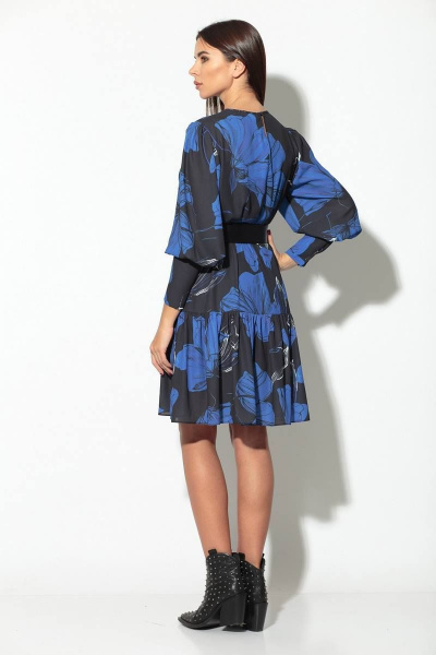 Платье Koketka i K 826 черный+синие_цветы - фото 3