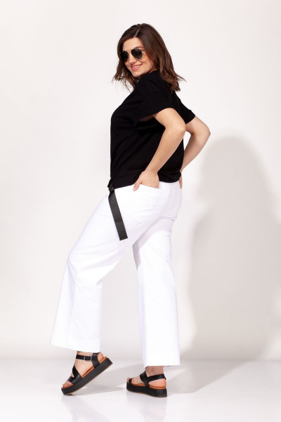Блуза, брюки ELLETTO 5133 черно-белый - фото 5
