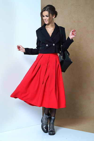 Жакет, юбка Fantazia Mod 3279 черный+красный - фото 1