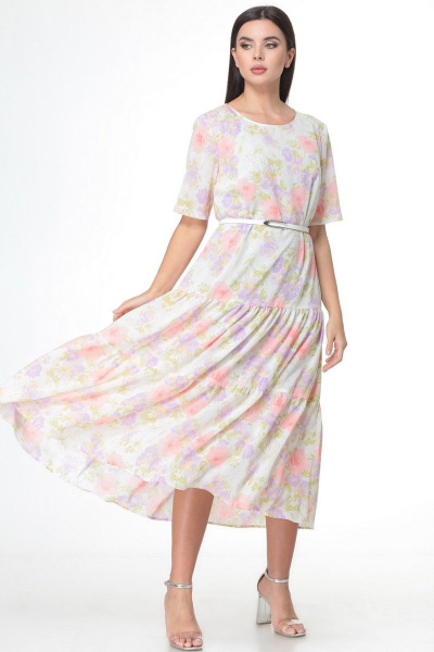 Платье Angelina & Сompany 514 розовый_цветы - фото 6