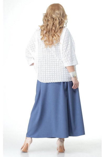 Блуза, юбка Angelina & Сompany 517 белый-синий - фото 2