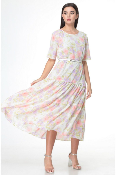 Платье Angelina & Сompany 514 розовый_цветы - фото 1