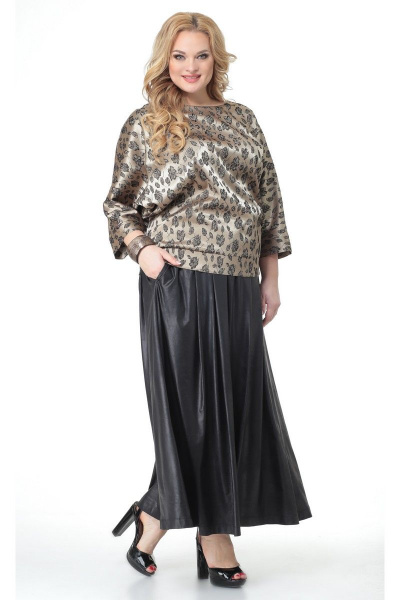 Блуза, юбка Angelina & Сompany 524 золото-черный - фото 4