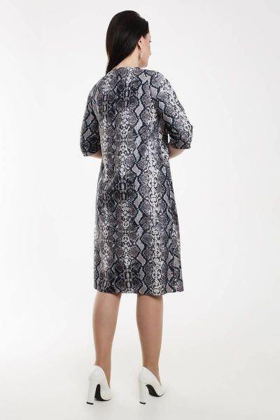 Платье Дорофея 523 серый,бежевый - фото 3