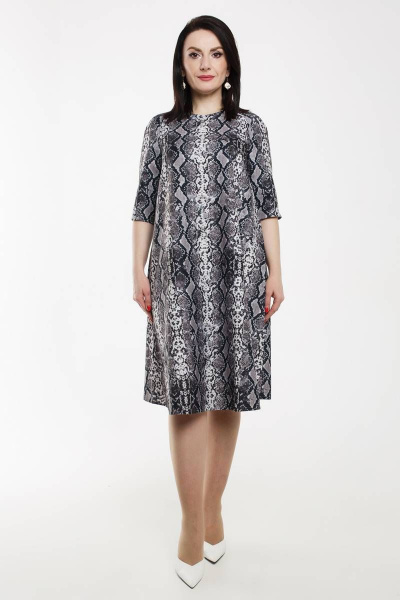 Платье Дорофея 523 серый,бежевый - фото 2