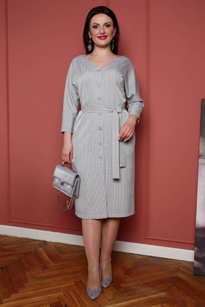 Платье Дорофея 590 серый,светло-серый - фото 1