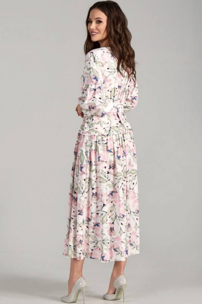 Платье Teffi Style L-1496/1 оливковый_листик - фото 3