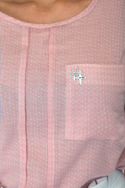 Блуза, брюки Мишель стиль 942 розово-белый - фото 2