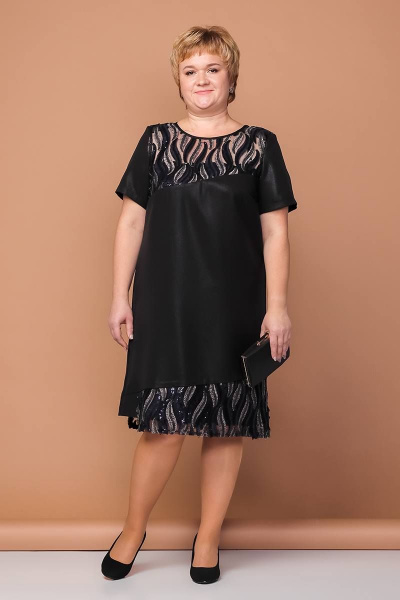 Платье Соджи 204 черный/блеск - фото 1
