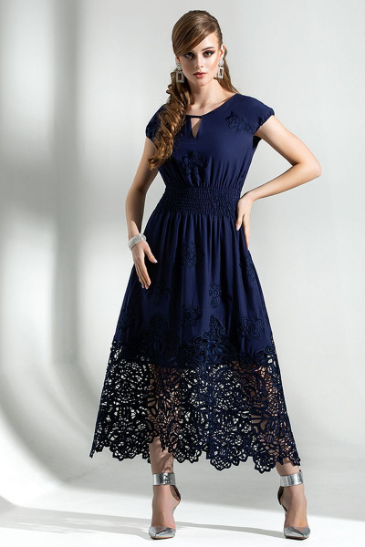 Платье Diva 1286-1 синий - фото 1