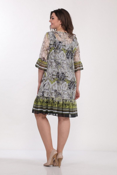 Платье, туника Lady Style Classic 1566/6 серо-зеленый - фото 3