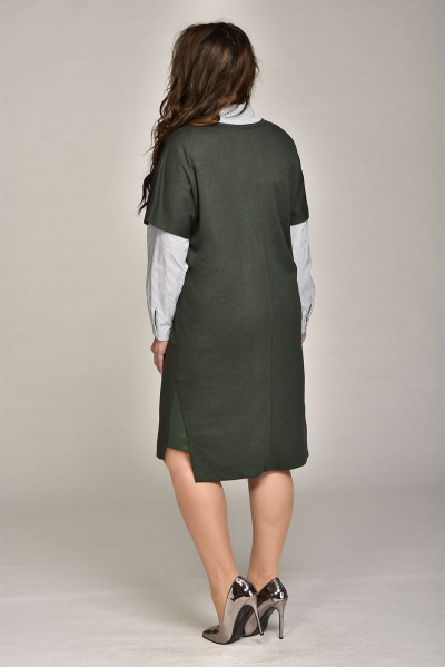 Блуза, платье Lady Style Classic 1531 т.зеленый - фото 2