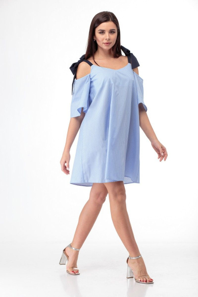 Платье Anelli 867 голубой - фото 5