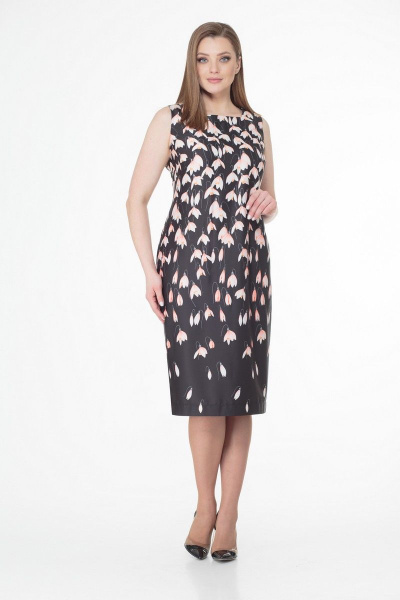 Жакет, платье Karina deLux B-407 коралл-черный - фото 2