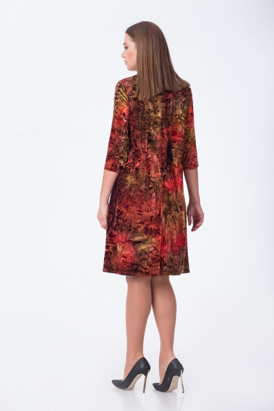 Платье Gold Style 2076 красный+коричневый - фото 2