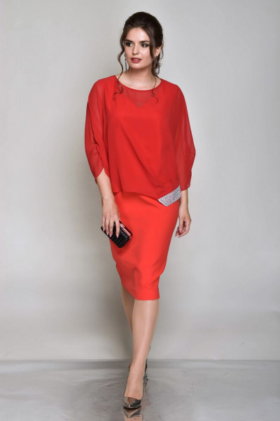 Блуза, платье Faufilure outlet С746 красный - фото 2