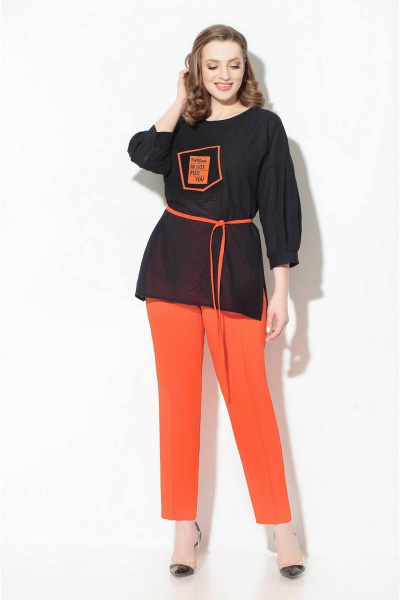 Блуза, брюки Koketka i K 832 черный+оранжевый - фото 2