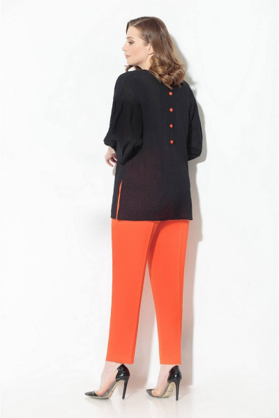Блуза, брюки Koketka i K 832 черный+оранжевый - фото 4