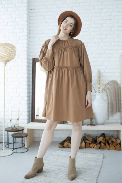 Платье Ivera 1004 коричневый - фото 2