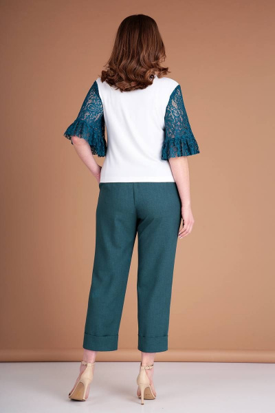 Блуза, брюки Liona Style 785 изумруд - фото 4