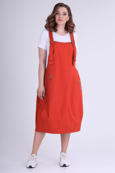 Платье ELGA 01-607 красный - фото 1