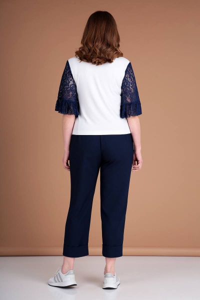 Блуза, брюки Liona Style 785 темно-синий - фото 3
