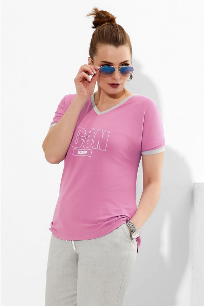 Блуза, брюки, жакет Lissana 4273 серый+розовая_бегония - фото 6