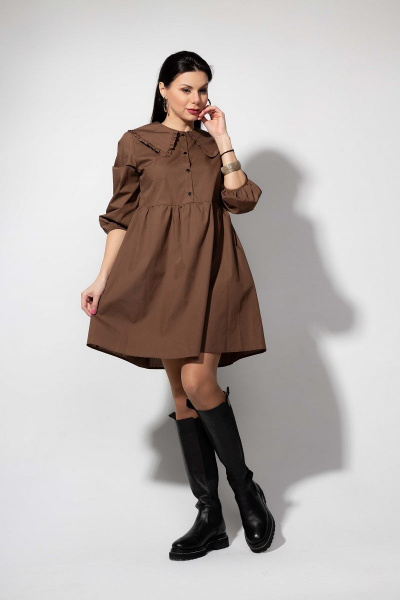 Платье YFS 823 коричневый - фото 1