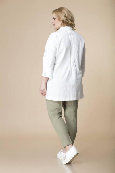 Блуза, брюки Romanovich Style 2-2134 белый/хаки - фото 3