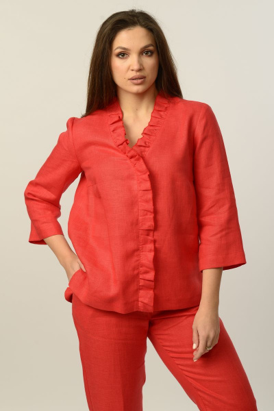 Блуза, брюки Диомант 1641 красный - фото 3
