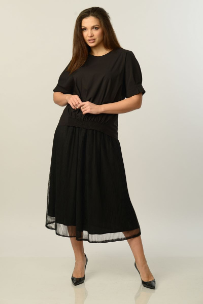 Блуза, юбка Диомант 1663 черный - фото 2