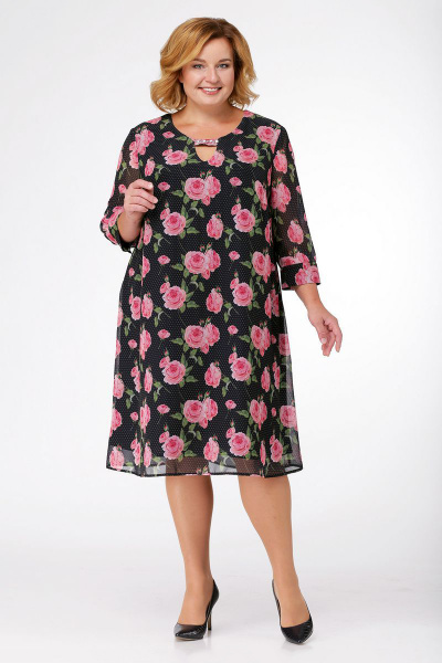 Платье LadisLine 972-1 розы - фото 1