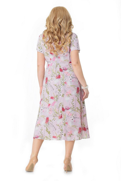 Жакет, платье Мишель стиль 960 розовый+цветы - фото 4