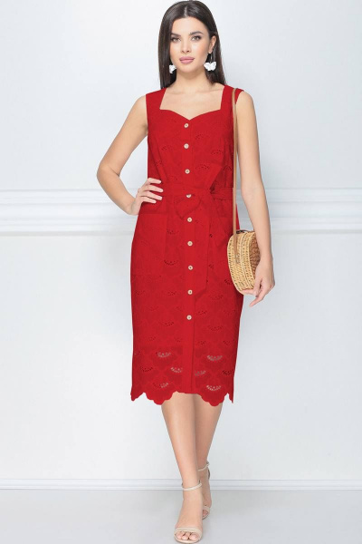 Платье LeNata 11111 красный - фото 2