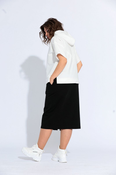 Блуза, юбка BegiModa 3008 молочный+черный - фото 3