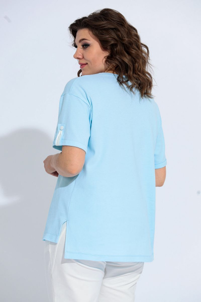 Блуза BegiModa 4002 голубой.1 - фото 3