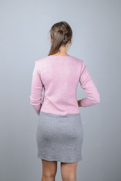 Платье Mita ЖМ912 розовый/серый - фото 3