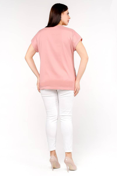 Блуза La rouge 6150 розовый-набивной - фото 4