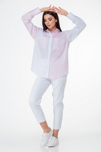 Блуза Anelli 893 бело-розовый - фото 8