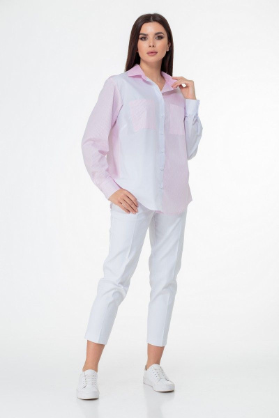 Блуза Anelli 893 бело-розовый - фото 7
