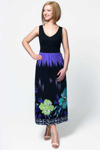 Платье La rouge 50438 фиолетовый-набивной - фото 1