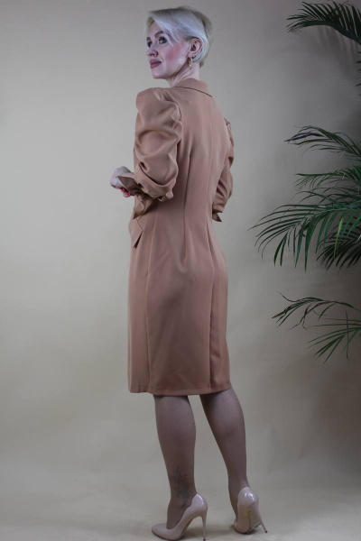 Платье Стильная леди М-009 песочный - фото 3