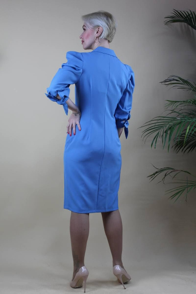 Платье Стильная леди М-009 голубой - фото 2