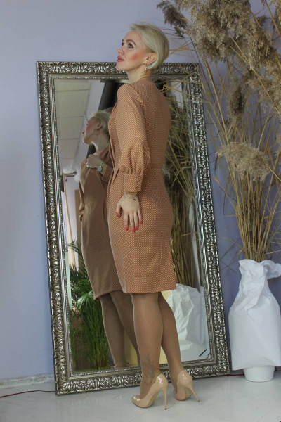 Платье Стильная леди М-004 песочный - фото 2
